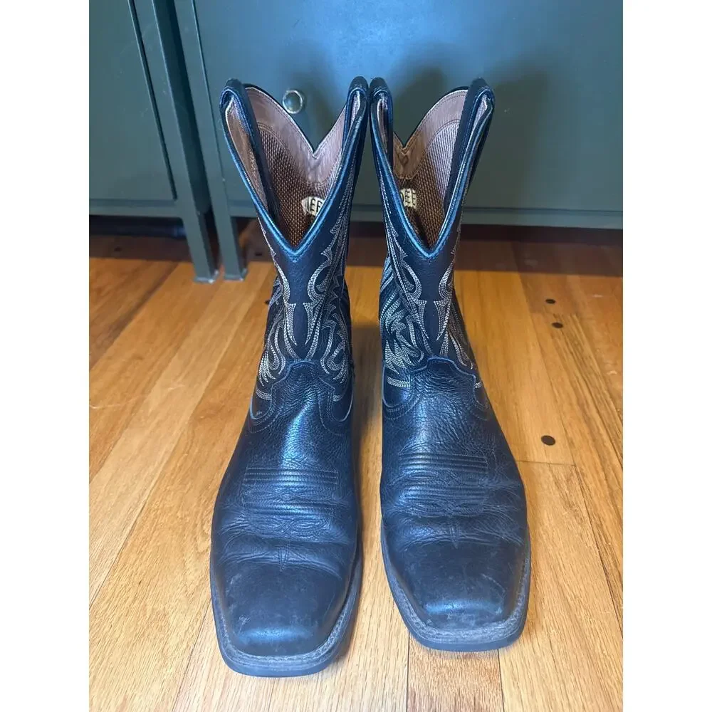 Ariat 10029743 Black Sport Herdsman Western Boots Men' Size 10 EE
